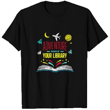 Discover Book Fun Summer Reading 04 Adventure Begins At Your Library T-Shirts
