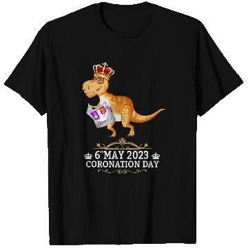 Discover Dinosaur Pet Kings Coronation Dinosaur Kids Union Jack Coronation 1 T-Shirts