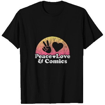 Discover Book Fun Peace Love and Comics Comic T-Shirts