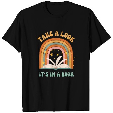 Discover Book Fun Groovy vintages Rainbow Reading Take A Look Its In A T-Shirts