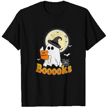 Discover Book Fun halloween booooks ghosts boo read books teachers librarian T-Shirts