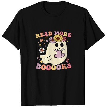 Discover Book Fun Read More Booooks Librarian Teacher Halloween Reading T-Shirts