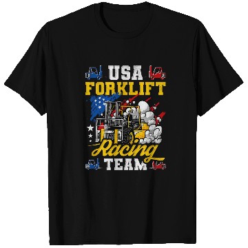 Discover Forklift Fun USA Forklift Racing Team Forklift Operator T-Shirts