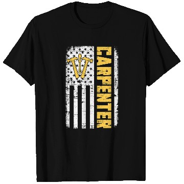 Discover Woodworker Job Mens USA Flag Carpentry American Pride Craftsman T-Shirts