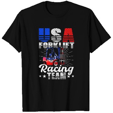 Discover Forklift Fun USA Forklift Operator Racing Team Warehouse Worker T-Shirts
