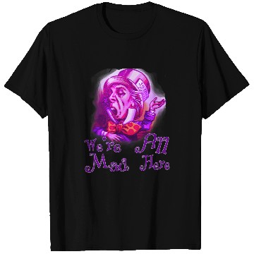 Discover Book Fun Funny Nerdy Were All Mad Here Cheshire Alice Book Nerd T-Shirts
