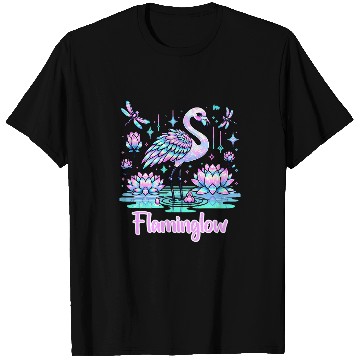 Discover Flamingo Pet Pastel Kawaii Chibi Dragonfly Product Baseball Tees T-Shirts