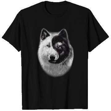 Discover Coyote Mammal Ying Yang White Black T-Shirts
