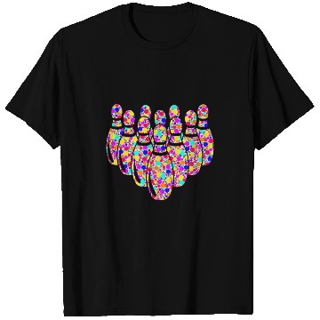 Discover Sport Bowling International Dot Day Colorful Dotted Bowling Pins T-Shirts