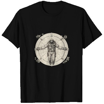 Discover Vitruvian Astronaut Funny Leonardo Da Vinci Graphic 22 T-Shirts