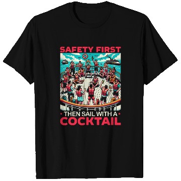 Discover Beer Fun Muster Drill Alcohol Drinker Drinking Beer Cruise Ship 4 T-Shirts