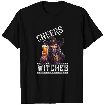 Discover Beer Fun Cheers Witches Warlock Male Witch Beard Halloween Beer Mug T-Shirts