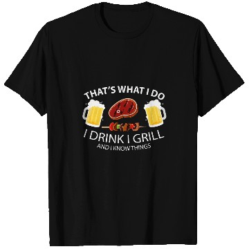 Discover Beer Fun Thats What I Do I Drink Grill Funny sarcasms BBQ Party Beer T-Shirts