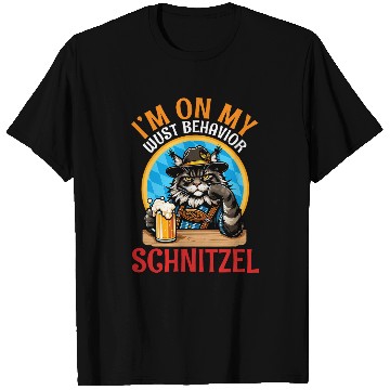 Discover Beer Fun Maine Coon Drinking Beer I m On My Wust Behavior Schnitzel T-Shirts