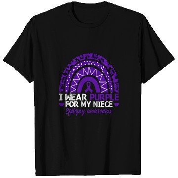 Discover I Wear Purple For My Niece Epilepsy Awareness Boho Rainbow T-Shirts