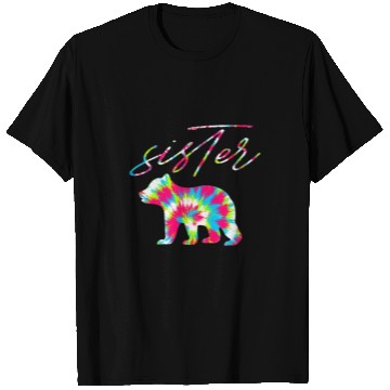Discover Bear Pet Sister Bear Tie Dye Matching Mom Daughter Big Sister T-Shirts