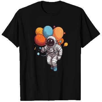 Discover Astronaut Job Holding Planet Balloons Solar System Space Funny T-Shirts