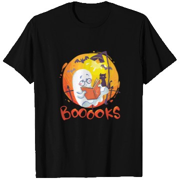 Discover Book Fun Booooks ghosts Funny Halloween Book Lover Library Reading 1 T-Shirts