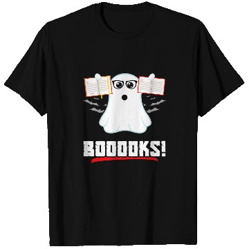 Discover Book Fun Booooks Cute Boo ghosts Reading Book Library FunnyHalloween T-Shirts