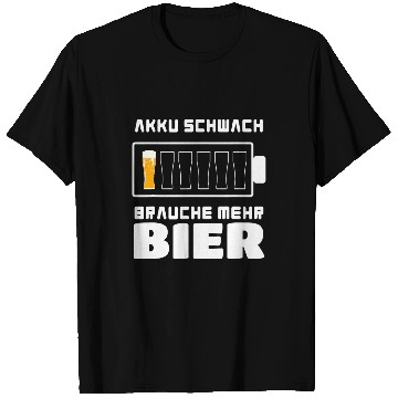 Discover Beer Fun Battery weak need more beer drinking liquor alcohol T-Shirts