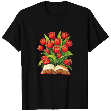 Discover Book Fun Tulips Flowers Book Floral T-Shirts