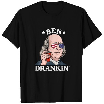 Discover Beer Fun 4th Of July Mens Ben Drankin Funny Beer Drinking BBQ Party T-Shirts