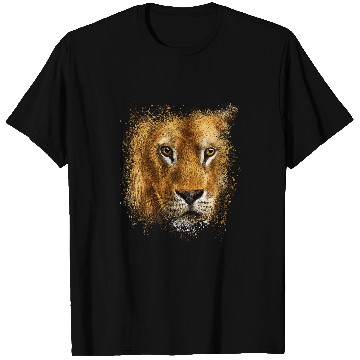 Discover Lion Pet Face Stylish Splash Art Paint Retro Graphic T-Shirts
