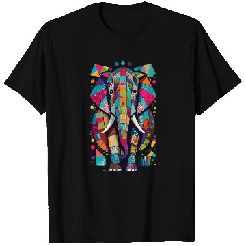 Discover Elephant Pet Colorful Elephant Patchwork Art Design T-Shirts