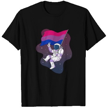Discover Bisexual Bi Pride Flag Space Astronaut T-Shirts