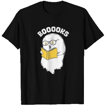 Discover Book Fun booooks ghosts reading teacher halloween costume T-Shirts