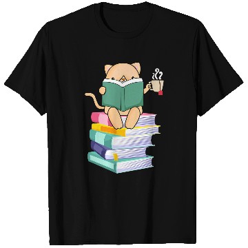 Discover Book Fun Kitten Tea Cat Owners Kitty Lover Meow Book T-Shirts
