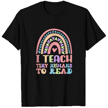 Discover Book Fun Teach Tiny Humans Back To School Rainbow Reading Teacher T-Shirts