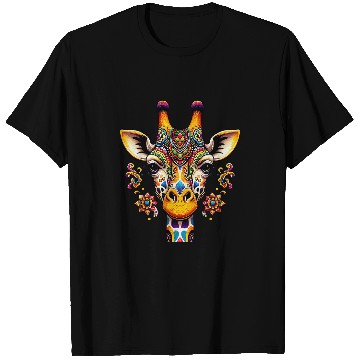 Discover Giraffe Pet Festive Patterned Giraffe Vibrant Safari T-Shirts