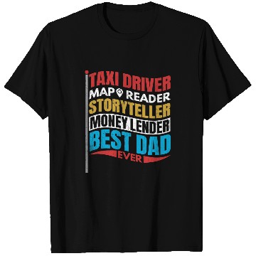 Discover Book Fun Taxi Driver Map Reader Dad Funny Taxi Driving Cab Graphic T-Shirts