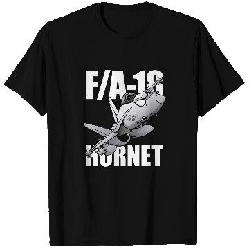 Discover FA18 Hornet Military Fighter Jet Naval Aircraft Cartoon T-Shirts