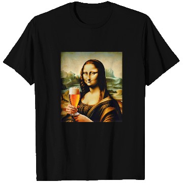 Discover Beer Fun Mona Lisa Drinking Beer Lover s Artistic T-Shirts
