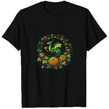 Discover Dragon Pet Marigold Moss Dragon Illustration T-Shirts