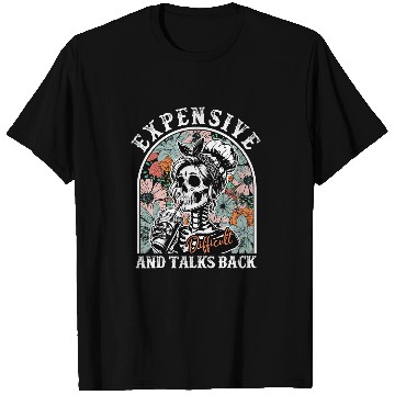 Discover Coffee Fun Expensive Difficult And Talks Back Floral Skeletons Coffee T-Shirts