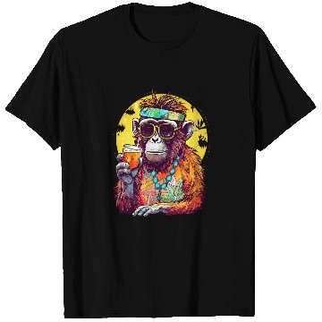 Discover Beer Fun Monkey Drinking Beer Funny Beer Drinker Drunk Gorilla Ape 2 T-Shirts