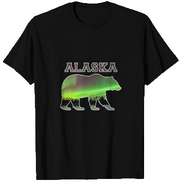 Discover Alaskan Bear Northern Lights Aurora Borealis Nature Sky 3 T-Shirts
