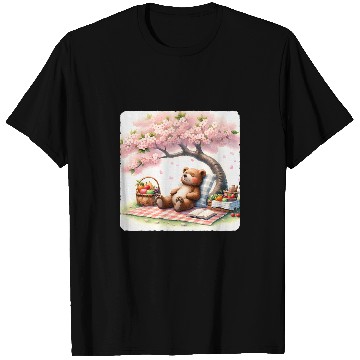 Discover Bear Pet Bear Having A Picnic Under A Tree Blanket Basket Fruits T-Shirts
