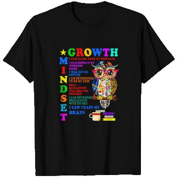 Discover Owl Pet Growth Mindset School Counselor Postive Message Teacher Owl T-Shirts