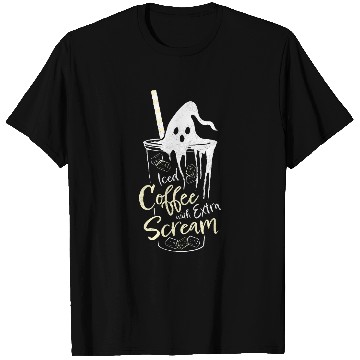 Discover Coffee Fun Iced Coffee With Extra Scream ghosts Spooky Halloween T-Shirts