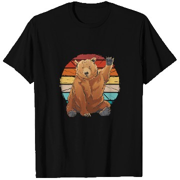 Discover Bear Pet friendly grizzly bear waving its hand bear greeting T-Shirts