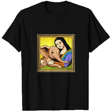 Discover Elephant Pet Humor Mona Lisa With Elephant 2 T-Shirts