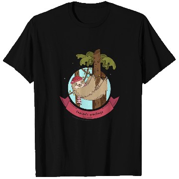 Discover Sloth Pet Christmas Sloth Seasons Greetings T-Shirts