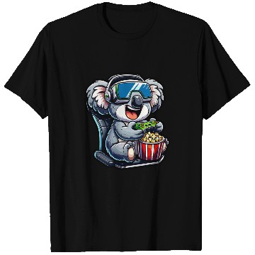 Discover Koala Pet Gamer Koala Popcorn Gaming Chair Headphones Games Player 3 T-Shirts