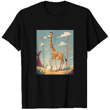 Discover Giraffe Pet Rhythm Twister Energetic Giraffe Cartoon Design T-Shirts