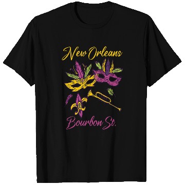 Discover French New Orleans Mardi Gras Souvenir Bourbon Street T-Shirts
