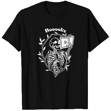 Discover Book Fun Booooks Reading Skeletons Spooky Book Lovers Halloween T-Shirts